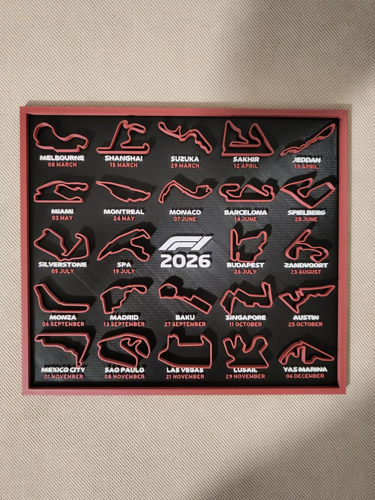 F1 2026 Yarış Takvimi (Figür)